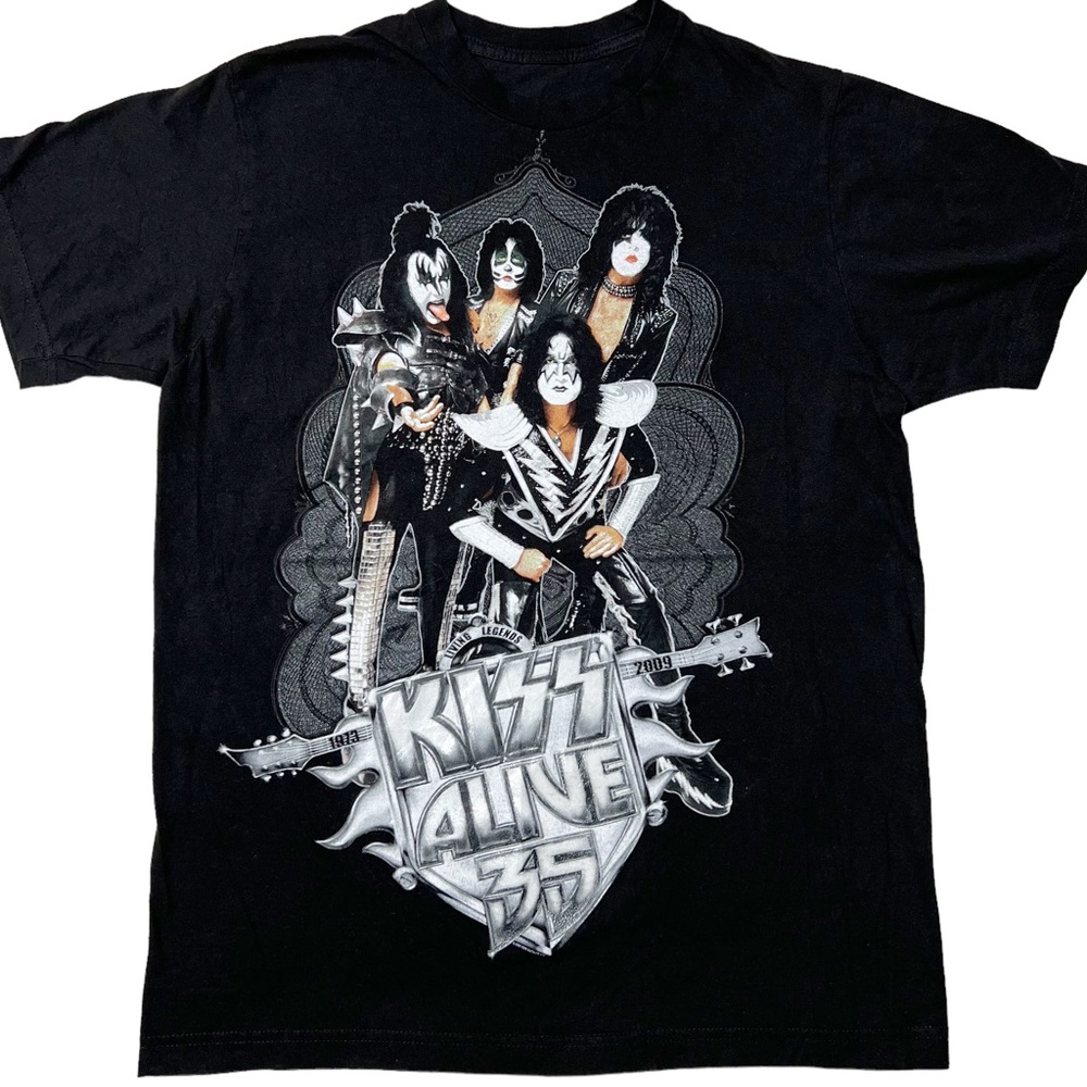 Kiss Alive 35 Concert Tour Graphic T-Shirt Black Unisex Sz M *Measured